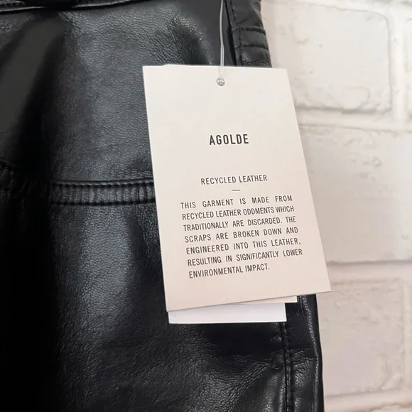 NWT Agolde 90s Pinch Waist Recycled Leather High Rise Pants Size 31 - Picture 10 of 11